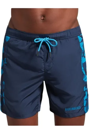 Bikkembergs Badetøj, Herre, Blå, S, Polyester, Blå Stribet Badeshorts