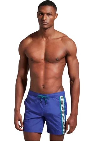 Bikkembergs Badetøj, Herre, Blå, 2XL, Polyester, Sidelogo Badeshorts - Multifarvet