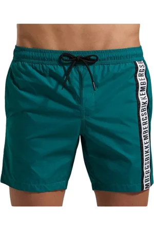 Bikkembergs Badetøj, Herre, Grøn, XL, Polyester, Grøn Side Logo Badeshorts