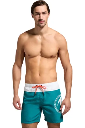 Bikkembergs Badetøj, Herre, Flerfarvet, S, Uld, Farveblok Badeshorts