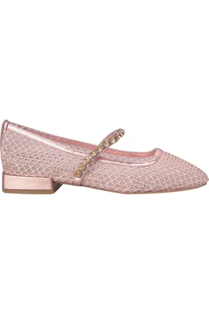 Alma en Pena Sko, Dame, Lyserød, 38 EU, Læder, Rhinestone Mesh Ballet Flats