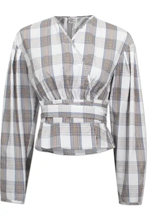 Baum und Pferdgarten Bluser & Skjorter, Dame, Flerfarvet, M, Bomuld, Bomuld Wrap Bluse med Sløjfedetalje