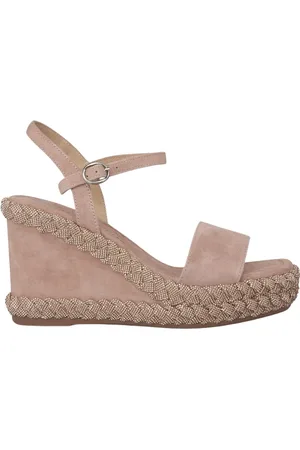 Alma en Pena Sko, Dame, Lyserød, 41 EU, Læder, Flet Wedge Heel Sandal
