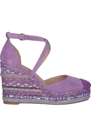 Alma en Pena Sko, Dame, Lilla, 39 EU, Læder, Rhinestone Kile Sandal