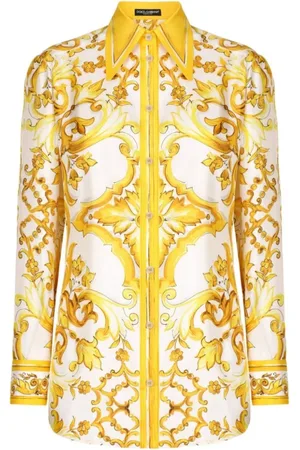 Dolce & Gabbana Bluser & Skjorter, Dame, Flerfarvet, S, Uld, Casual Skjorte i Trendy Stil