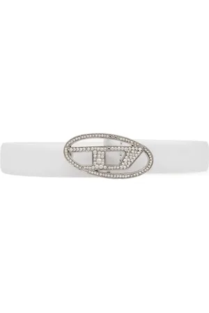 Diesel Tilbehør, Dame, Hvid, 95 CM, Læder, Bælte B-1Dr Strass