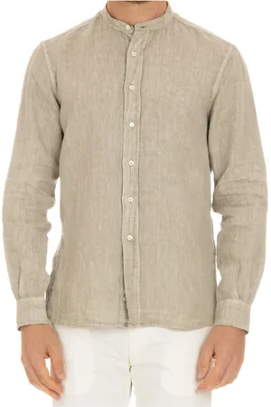 Aspesi Skjorte, Herre, Grå, 3XL, Koreansk Krave Skjorte