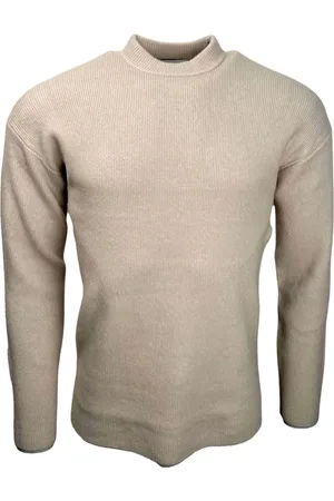 KIEFERMANN Strik, Herre, , S, Uld, Strik Stand Krave Sweater Sand