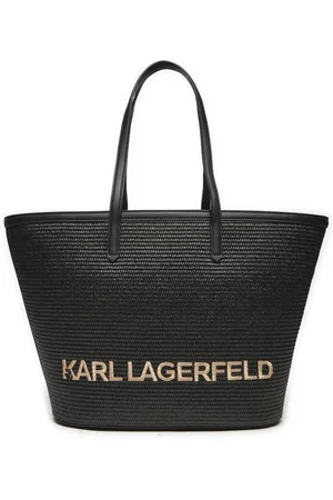 Karl Lagerfeld Taske, Dame, Sort, ONE SIZE, Bomuld, Sommer Raffia Tote Taske