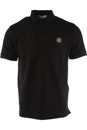 Stone Island Top, Herre, Sort, S, Bomuld, Slim Fit Sort Polo Shirt