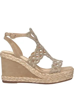 Alma en Pena Sko, Dame, , 41 EU, Læder, Flettet kile sandal med strass detalje