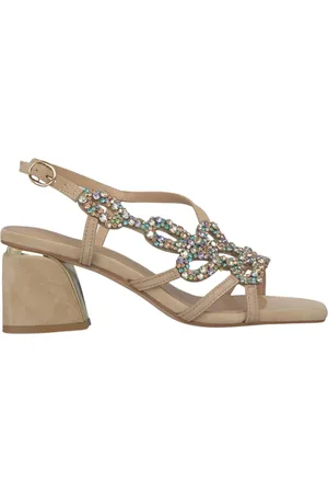 Alma en Pena Sko, Dame, , 41 EU, Læder, Rhinestone Square Heel Sandal