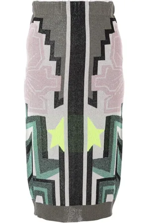 CIRCUS HOTEL Nederdel, Dame, Flerfarvet, XS, Skinnende Metallic Strik Nederdel
