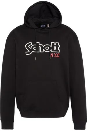 Schott NYC Sweathshirts & Hoodies, Herre, Sort, S, Bomuld, Ikonisk Sidney hættetrøje - Sort