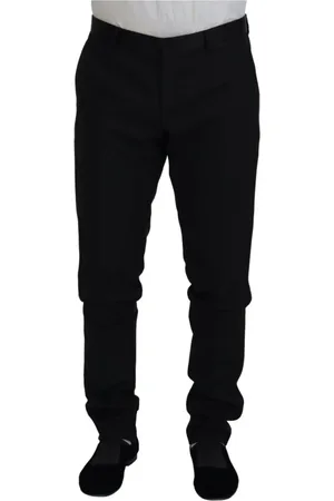Dolce & Gabbana Bukser, Herre, Sort, XL, Uld, Sorte uld chino kjolebukser