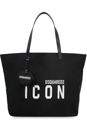 Dsquared2 Taske, Dame, Sort, ONE SIZE, Læder, Icon Nylon Tote med læderdetaljer