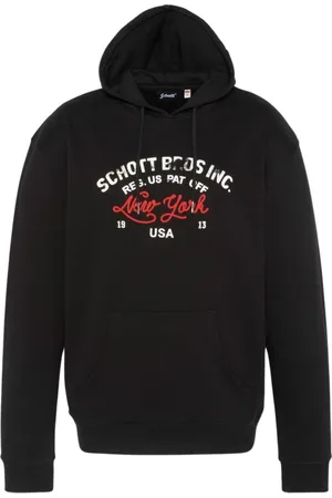 Schott NYC Sweathshirts & Hoodies, Herre, Sort, L, Bomuld, Spencer Hættetrøje