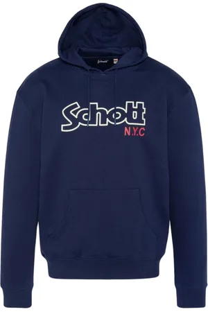 Schott NYC Sweathshirts & Hoodies, Herre, Blå, XL, Bomuld, Ikonisk Sidney Hættetrøje - Blå