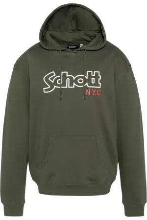 Schott NYC Sweathshirts & Hoodies, Herre, Grøn, 2XL, Bomuld, Ikonisk Sidney hættetrøje - Grøn