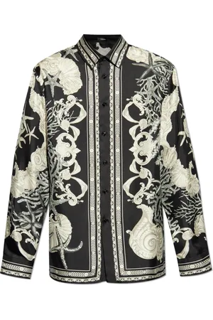VERSACE Skjorte, Herre, Sort, XL, Uld, Skjorte med 
