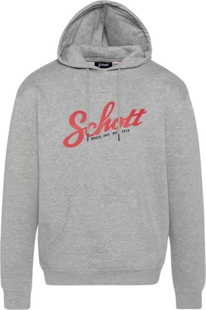 Schott NYC Sweathshirts & Hoodies, Herre, Grå, M, Bomuld, Hættetrøje Spencer