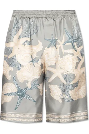 VERSACE Shorts, Herre, Grå, 2XL, Silke shorts