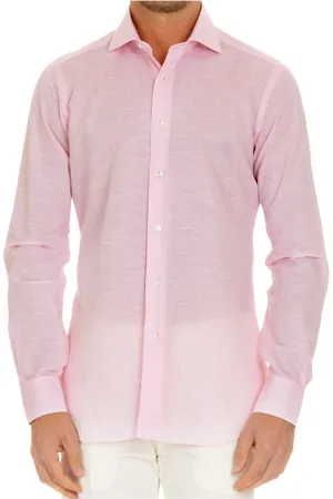 BARBA Skjorte, Herre, Lyserød, XL, Bomuld, Linen-Bomuld Culto Skjorte