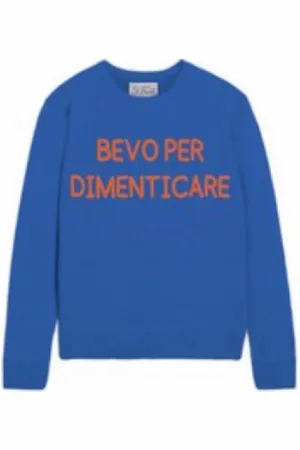 MC2 SAINT BARTH Sweathshirts & Hoodies, Herre, Blå, L, Cashmere, Kashmir Jacquard Sweater Bevo Glemme