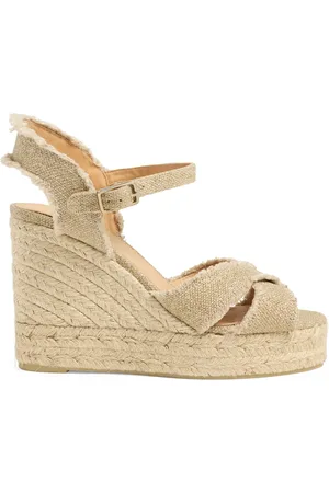 Castaner Sko, Dame, Gul, 41 EU, Uld, Bromelia/8Ed/032 11 cm Wedges