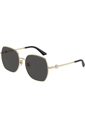 Jimmy Choo Tilbehør, unisex, Gul, 59 MM, Uld, Guld Stel Mørk Grå Linser Solbriller