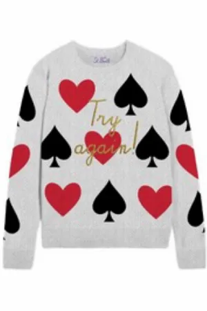 MC2 SAINT BARTH Strik, Herre, Flerfarvet, S, Cashmere, Mohair pullover med jacquard print