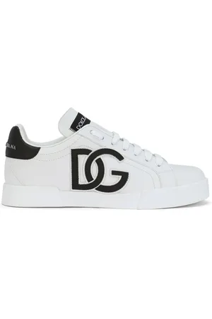 Dolce & Gabbana Sko, Dame, Hvid, 41 EU, Hvide Portofino Logo Sneakers