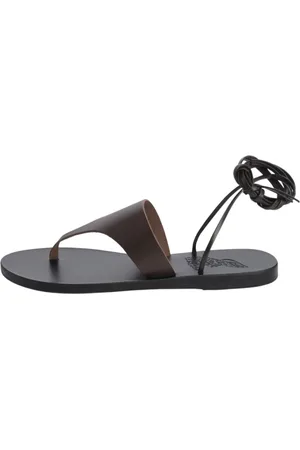 Ancient Greek Sandals Sko, Dame, Brun, 37 EU, Læder, Brun Læder Ankel-Bundet Flip-Flop