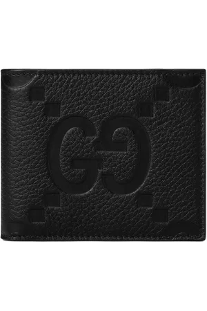 Gucci Tilbehør, Herre, Sort, ONE SIZE, Læder, Læderpung med Jumbo GG-logo