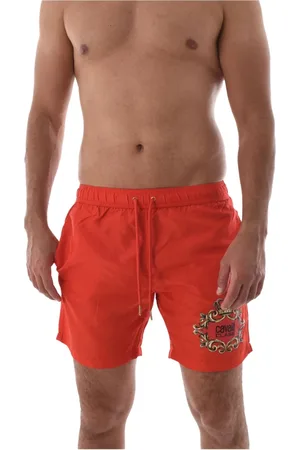 Roberto Cavalli Badetøj, Herre, Rød, S, Polyester, Rød Logo Badeshorts - Klassisk Stil