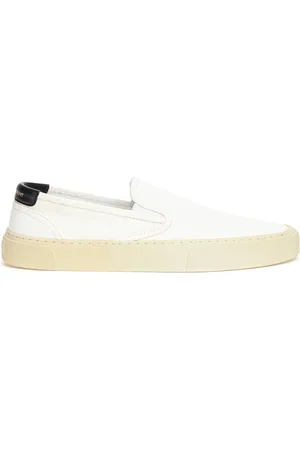 Saint Laurent Sko, Dame, Hvid, 35 1/2 EU, Bomuld, Canvas Slip-On Sneakers i Hvid