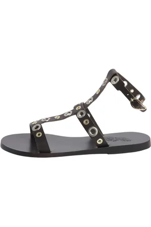 Ancient Greek Sandals Sko, Dame, Brun, 41 EU, Læder, Brun Læder Flip-Flop Metalringe