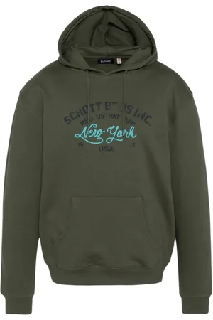 Schott NYC Sweathshirts & Hoodies, Herre, Grøn, S, Bomuld, Hættetrøje Spencer - Grøn