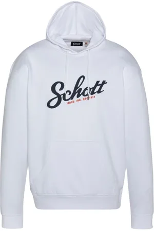 Schott NYC Sweathshirts & Hoodies, Herre, Hvid, S, Bomuld, Hættetrøje Spencer