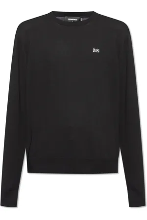 Dsquared2 Strik, Herre, Sort, 2XL, Bomuld, Sweater med logo