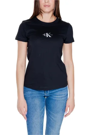 Calvin Klein Top, Dame, Sort, XS, Bomuld, Monologo Tee - Dame T-shirt
