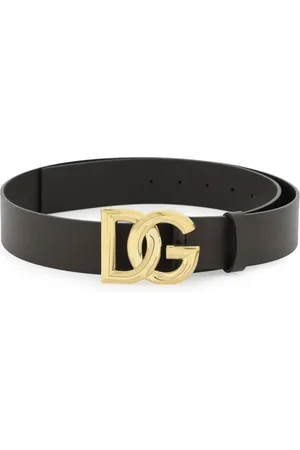Dolce & Gabbana Tilbehør, Herre, Brun, 95 CM, Læder, Luksus Læderbælte med DG Spænde