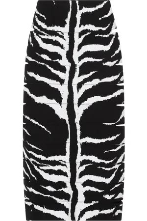 Alaïa Nederdel, Dame, Flerfarvet, XS, Polyester, Zebra Blyant Nederdel Sort Hvid