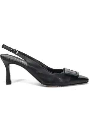 Calpierre Sko, Dame, Sort, 37 EU, Læder, Sort Hæl Pumps Elegant Tidløs Silhuet
