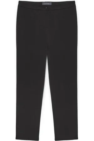 Elena Miro Bukser, Dame, Sort, 4XL, Polyester, Farverige Lige Bukser