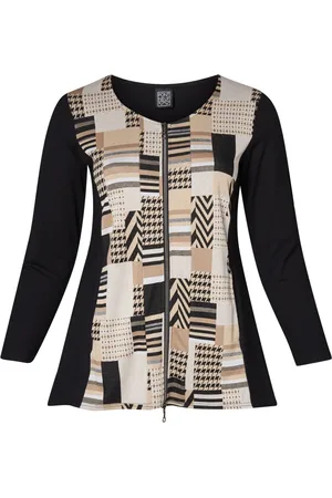 Pont Neuf Sweathshirts & Hoodies, Dame, Flerfarvet, XL, Uld, Geometrisk Stribet Cardigan Melissa Short