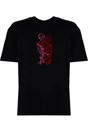 Les Hommes Top, Herre, Sort, 2XL, Bomuld, Elegant Rund Hals T-Shirt
