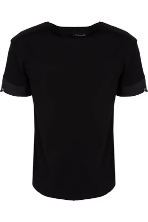 Les Hommes Top, Herre, Sort, 2XL, Uld, Elegant Rund Hals T-Shirt