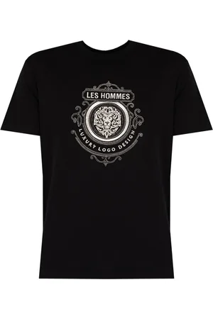 Les Hommes Top, Herre, Sort, L, Klassisk Rund Hals T-Shirt