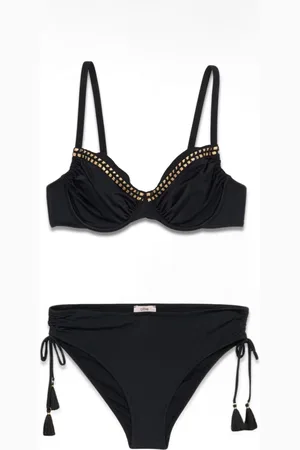 Oltre Badetøj, Dame, Sort, S, Uld, Ethno Broderet Bikini
